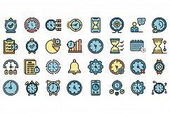 Time management icons set vector flat Product Image 1