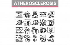Atherosclerosis Vessel Collection Icons Set Vector Product Image 1