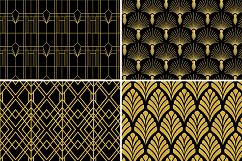 8 Seamless Art Deco Patterns - Black &amp; Gold Set 1 Product Image 5
