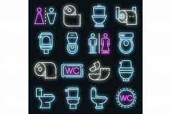 Toilet icons set vector neon Product Image 1
