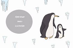 Penguins clipart and winter elements Product Image 4