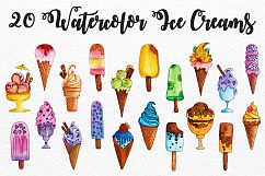 20 Watercolor Ice Creams Product Image 2