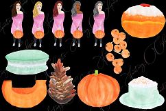 Watercolor Hand Drawn Pumpkin Spice Clipart Product Image 2