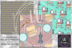 Vintage Boudoir Digital Papers, Glam Backgrounds Product Image 4