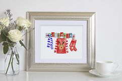 Hand Painted Watercolor Christmas Jumpers on Hooks Clipart Product Image 8