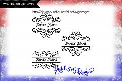 3 Swirly split border cutting files, split monogram svg Product Image 1