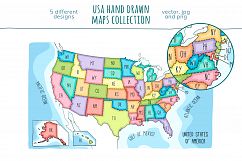 USA maps. Hand drawn collection Product Image 2