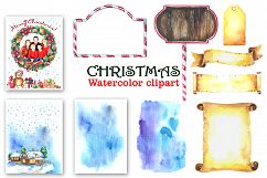 Watercolor Christmas Clipart Product Image 6
