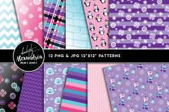 Pinky Penguin Clipart Graphics &amp; Digital Paper Patterns Bundle Product Image 2