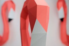 Papercraft Flamingo, Papercraft Pink Flamingo, 3D Paper Craft Sculpture, Paper Bird, Origami Bird, Decor DIY, 3D papercraft, low poly statue Product Image 2