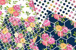 Watercolor floral digital paper - Summer Product Image 2
