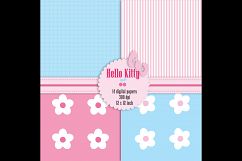 14 Kid Birthday Party Hello Kitty Digital Papers Product Image 5