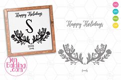 Winter Antler Monogram Sign SVG Product Image 1