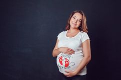 Pregnant Woman T-Shirt Mock-Up Product Image 9