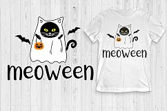 Funny Halloween Cat Meoween SVG Clipart Dxf Jpg Png Product Image 2