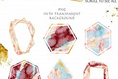 Burgundy &amp; Gold Watercolor Graphic Set Product Image 7
