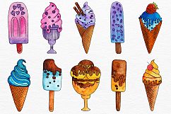 20 Watercolor Ice Creams Product Image 4