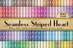 100 Seamless Striped Heart Digital Papers 12 x 12 inch Product Image 1