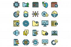 Operating system icons set vector flat Product Image 1