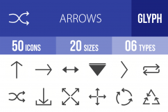 50 Arrows Glyph Icons Product Image 1