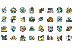 Market segmentation icons set vector flat Product Image 1