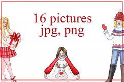 Watercolor Christmas Girls Product Image 2