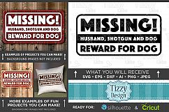 Missing Husband Reward for Dog - Deer HUNTING SVG File - 849 Product Image 1