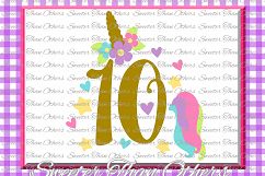Tenth Birthday SVG, 10th Birthday Unicorn svg Product Image 1