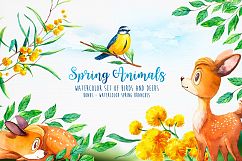 Spring Animals. Watercolor. Product Image 1