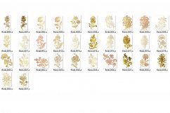 Gold Glitter Floral Clipart Product Image 3