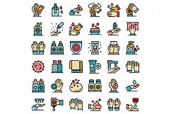 Antiseptic icons set vector flat Product Image 1