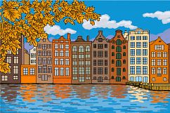 Autumn Amsterdam illustration hand painted vector Product Image 1