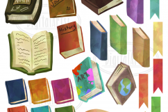 Watercolor Books Clipart Product Image 2