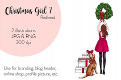 Fashion illustration - Christmas Girl 7 - Redhead Product Image 1