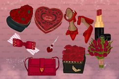 valentine clipart love clipart fashion girl clipart romantic Product Image 3