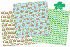 Sloth Digital Papers, Sloth Patterns, Cute Sloths Product Image 4