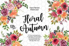 Watercolor Floral Autumn Clip Art Product Image 1