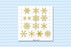 Gold Glitter Snowflakes clipart Product Image 2