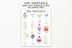 Watercolor Gin Cocktail Illustration and Prints Product Image 4