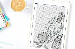 Botanical Art Cross stitch pattern PDF Iris Purple bouqets Product Image 5