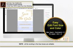 Gold Printable Save The Date, instan download, DAD_04 Product Image 2