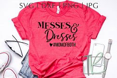 Messes and Dresses Mom Of Both SVG Product Image 1