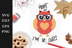 Children SVG Hoot Hoot I'm so Cute Owl Cut File Product Image 1