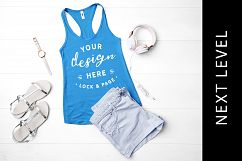 Turquoise Next Level 1533 Tank Top Mockup Girls Flat Lay Product Image 1