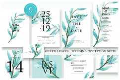 Green Leaves - Wedding Invitation Suite Ac.5 Product Image 1