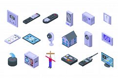 Control icons set, isometric style Product Image 1