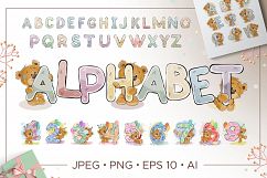 Kid&#039;s alphabet with cartoon bear Product Image 1