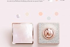 Square Enamel Pin Mockups Set Product Image 3