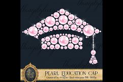 14 Pearl Education Cap Digital Clip Arts, Pearl Graduation Product Image 5