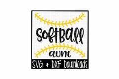 Softball Aunt SVG * Softball Thread SVG Cut File Product Image 1